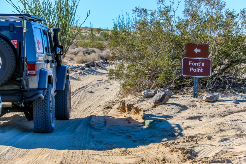 Anza Borrego State Park-Trail marker Font's Point