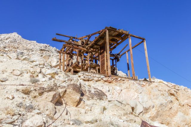 Lost Burro Mine equipment from trail going up to it