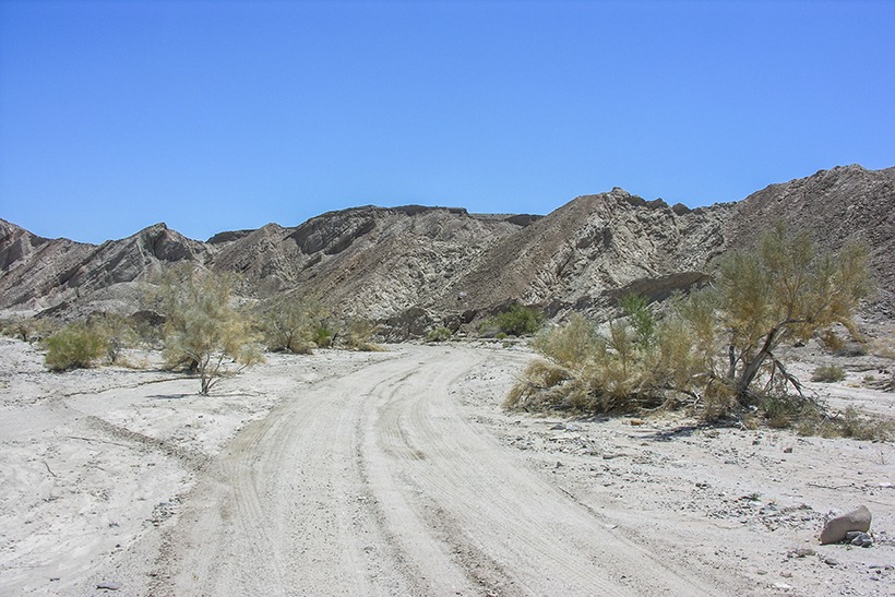 Wide open wash at Canyon Sin Nombre Anza Borrego State Park