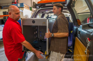 Goose Gear partners Matt Hebel and Brian Fulton working together on an install.