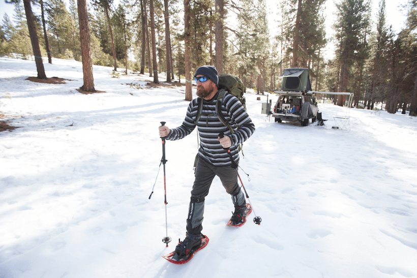 snow shoes, snow shoeing, snow, snoverland, overlying, overland, off-road, off-roading, vehicle supported adventure, overland gear, winter gear, 