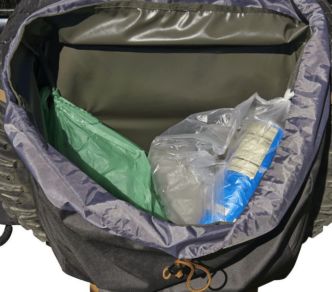 utility bag, trash bag, overlanding trash bag, off-road trash bag, overland, overlanding off-road, off-roading, vehicle supported adventure, Kelty Trash Pak,