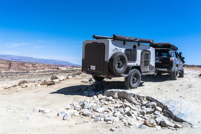 Escapade Backcountry trailer, off-road trailer, Escapade, teardrop trailers, teardrop, overland trailer, overland, overlanding, off-road, off-roading, vehicle supported adventure. 