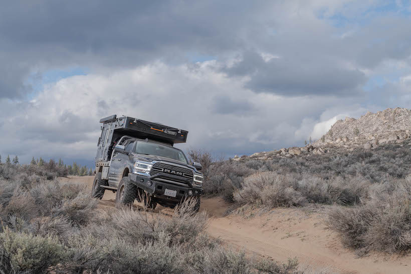 winter camping, snoverland, snoverlanding, four wheel campers, flatbed hawk, ram 3500, overlanding, overland, over land, offroad, off roading, off-roading, adventure, expeditions, overland adventure, high sierra mountains, vehicle supported adventure