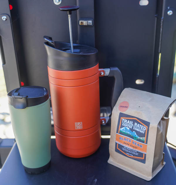 Planetary Design, Brutek, French press, overland coffee gear, camp coffee, overlanding, overland, off-road, off-roading, vehicle supported adventure, 
