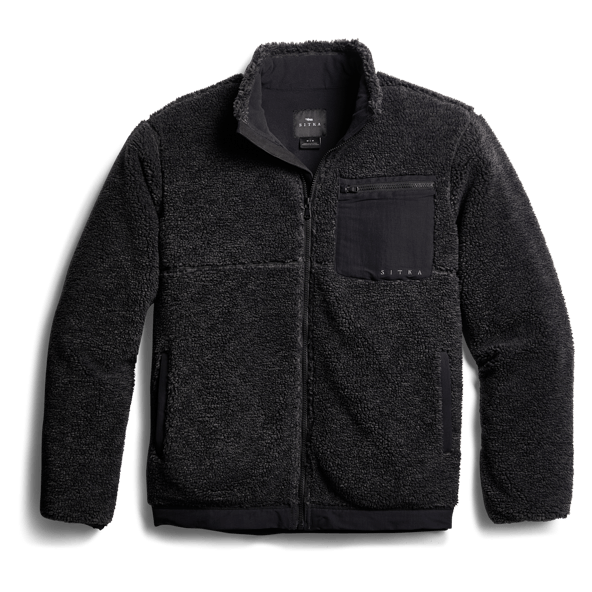 Berber fleece stand collar open placket jacket